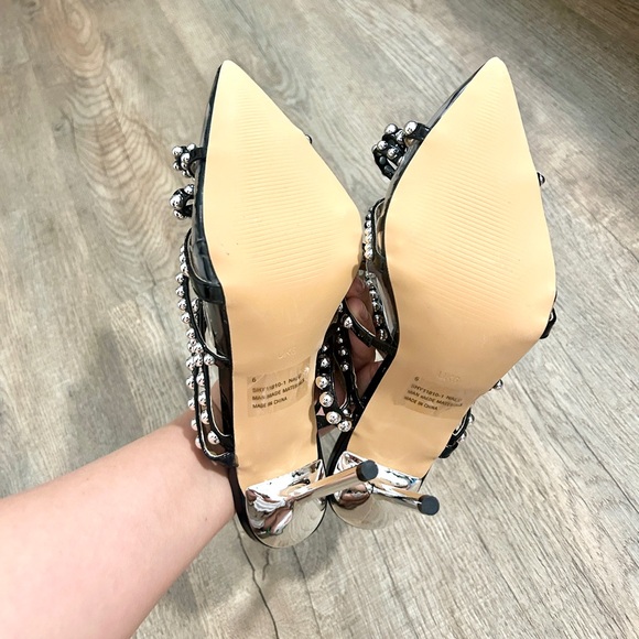 NEW EGO black stud pointy toe Heels size 8. - Picture 5 of 7